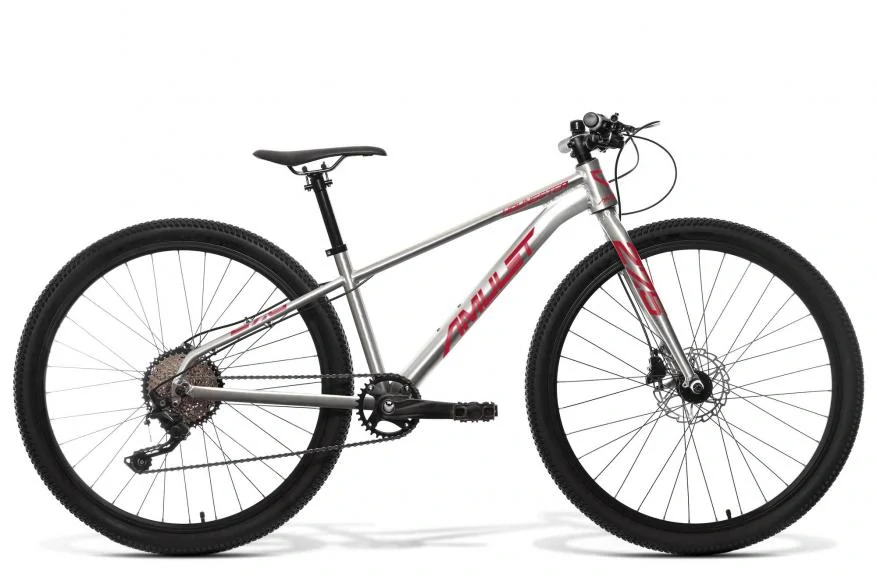 Juniorské horské kolo AMULET 27,5 Youngster 1.10 SH alu brushed transparent/red vel. S/15