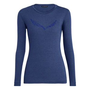Dámské triko Salewa SOLIDLOGO DRY TEE Blue Depths Melange