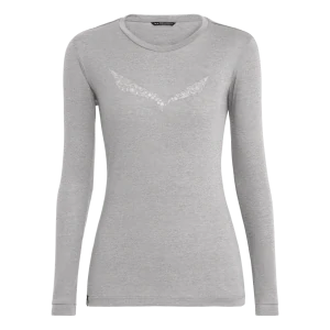 Dámské triko Salewa Solidlogo Dry Tee Heather Grey