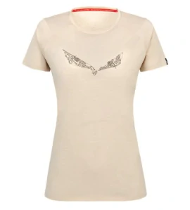 Dámské triko Salewa PURE EAGLE SKETCH AM T-SHIRT Oatmeal