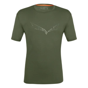 Pánské triko Salewa PURE EAGLE SKETCH MERINO T-SHIRT Thyme