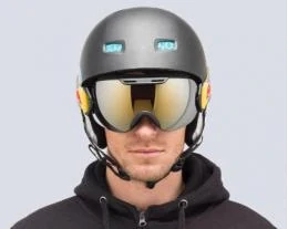 Lyžařské brýle Red Bull Spect Slope-001 Matt Black Frame/Grey Headband Gold Snow Lens CAT3